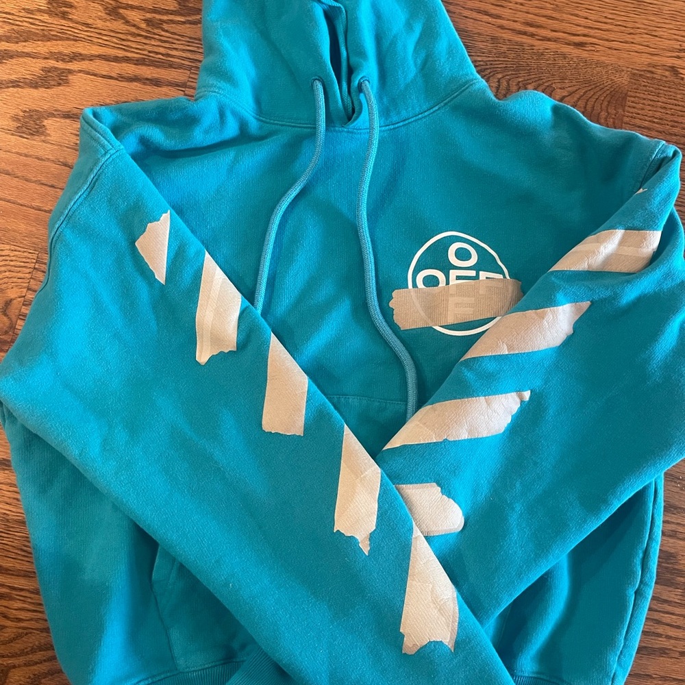 Off White Blue Tape Arrows Hooded Sweatshirt